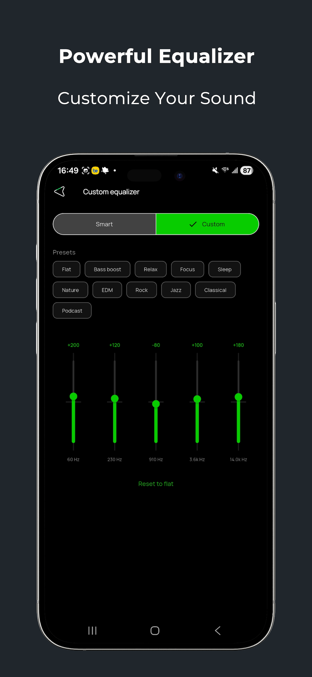 Equalizer screen